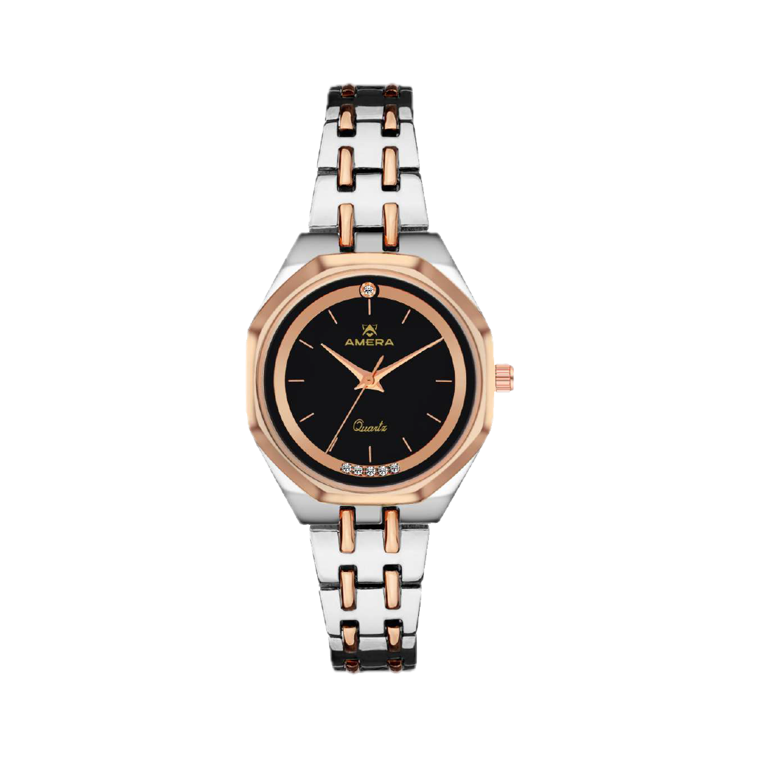 AMERA Rose Gold Crystal Bezel Women’s Watch