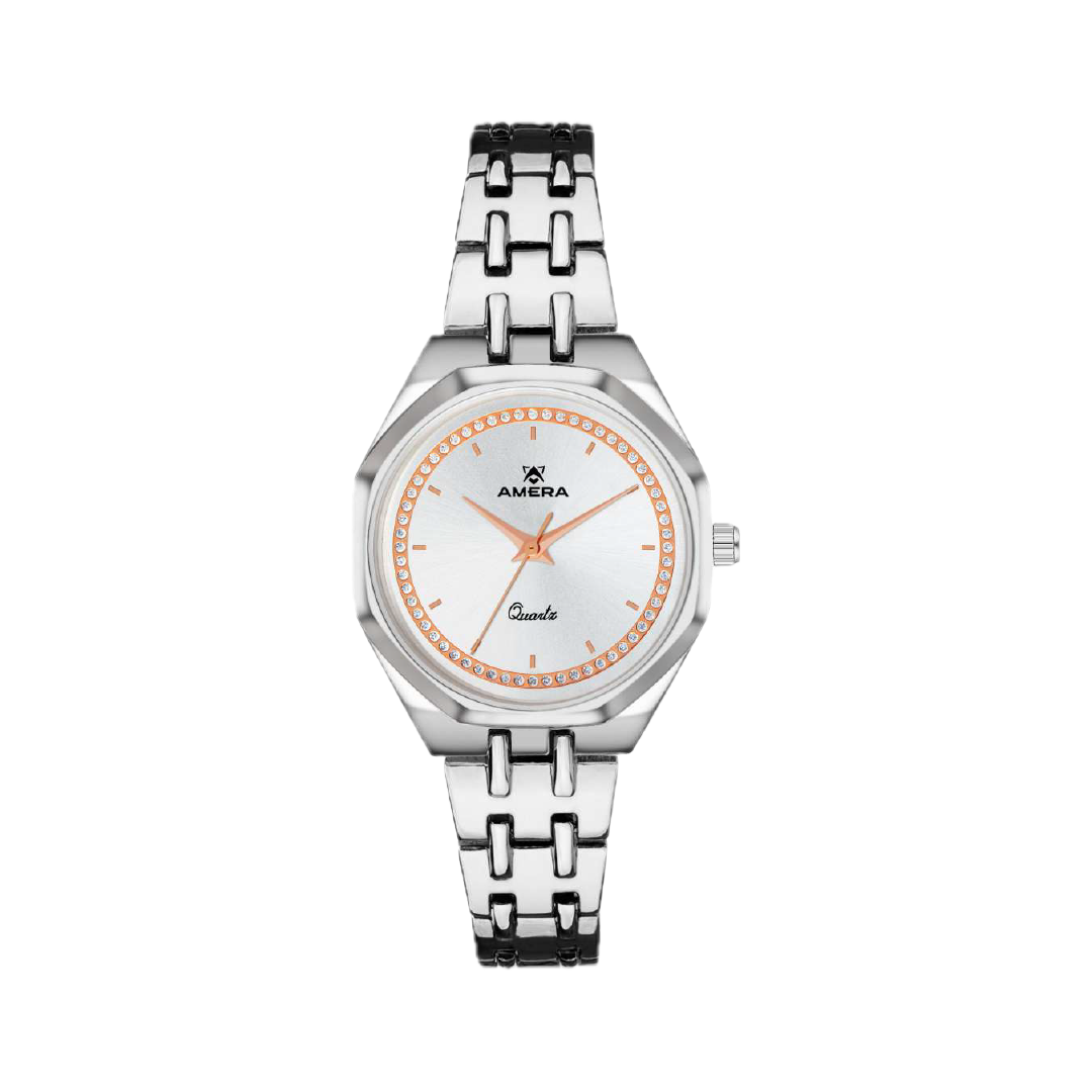 AMERA Rose Gold Crystal Bezel Women’s Watch