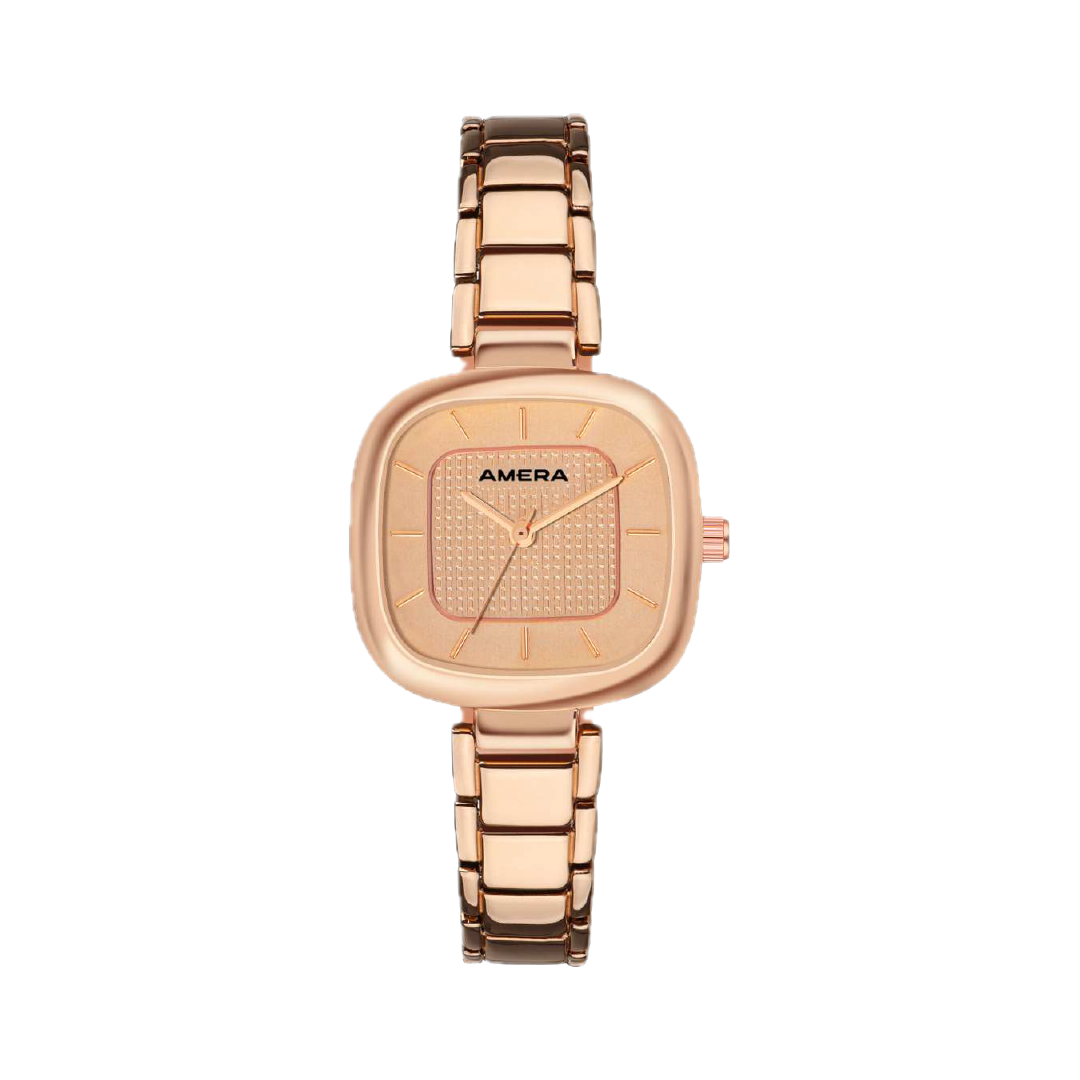 AMERA Rose Gold Textured Dial Women’s Watch